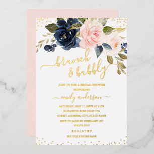 Brunch En Bubbels ECHT GOUDEN FOLIE Bruiloftsborre Uitnodiging