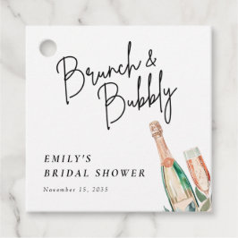 Brunch en bubbels Elegante bruidsdouche Bedankjes Labels
