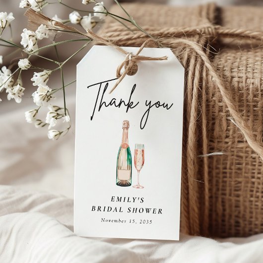 Brunch en bubbels Elegante bruidsdouche Cadeaulabel