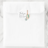 Brunch en bubbels Elegante bruidsdouche Ronde Sticker (Tas)