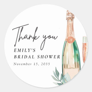 Brunch en bubbels Elegante bruidsdouche Ronde Sticker