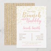 Brunch en bubbels gouden bubbel kaart (Voorkant / Achterkant)