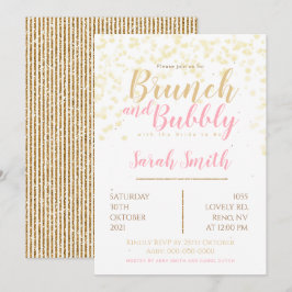 Brunch en bubbels goudkleurige bubbel kaart