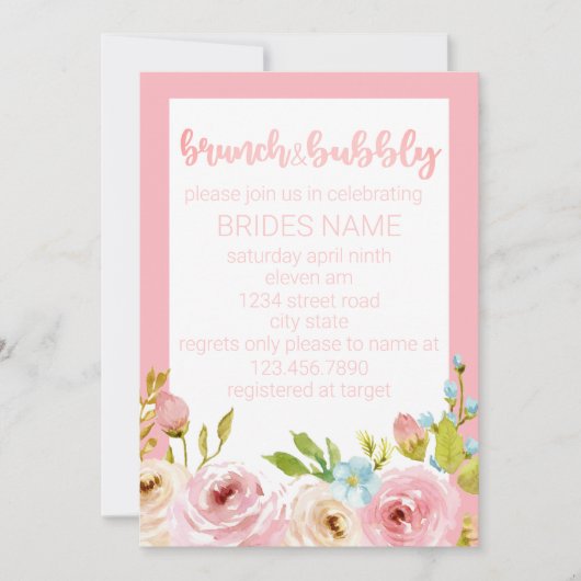 Brunch en bubbels kaart (Voorkant)
