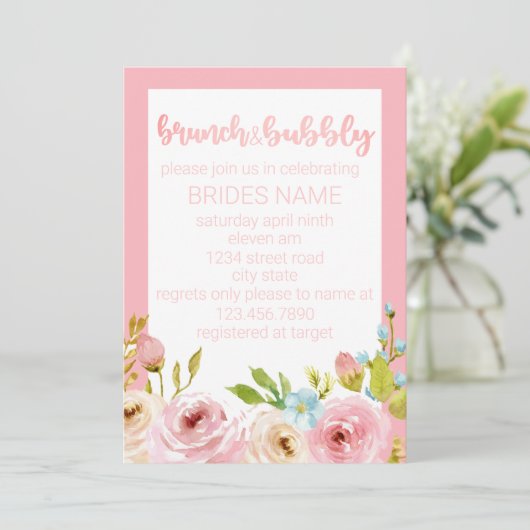 Brunch en bubbels kaart (Staand voorkant)