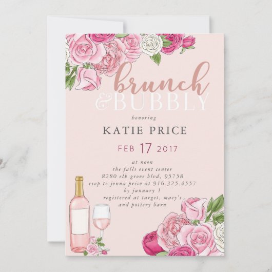 Brunch en bubbels kaart (Voorkant)