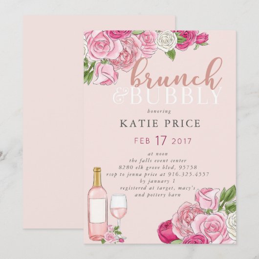 Brunch en bubbels kaart (Voorkant / Achterkant)