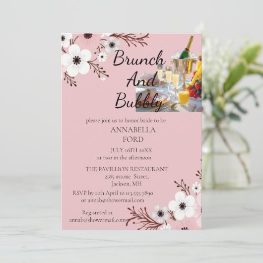 brunch en bubbels kaart (Staand voorkant)