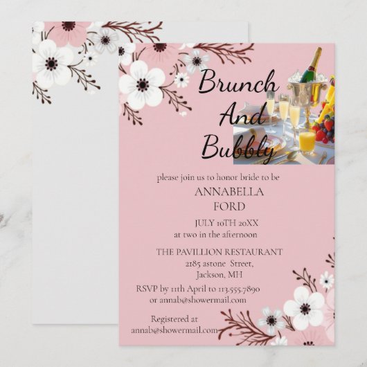 brunch en bubbels kaart (Voorkant / Achterkant)