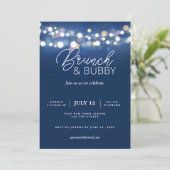 brunch en bubbels kerst nieuwjaar blush roze kaart (Staand voorkant)