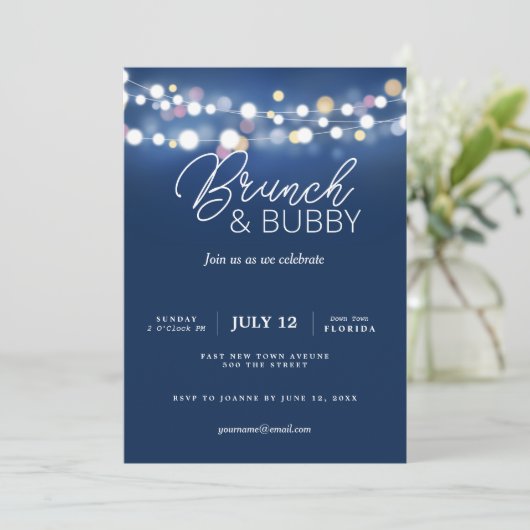 brunch en bubbels kerst nieuwjaar blush roze kaart (Staand voorkant)