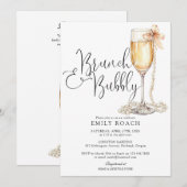 Brunch en bubbels QR-code bruiloftsborrel Kaart (Voorkant / Achterkant)