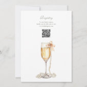 Brunch en bubbels QR-code saliegroene bruidsborrel Kaart (Achterkant)