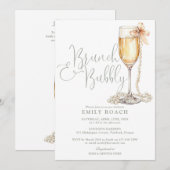 Brunch en bubbels QR-code saliegroene bruidsborrel Kaart (Voorkant / Achterkant)