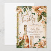 Brunch en bubbels, Roos gouden bruids Champagne Kaart (Voorkant / Achterkant)