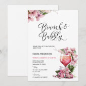 Brunch en bubbels | Roze Cocktail Kaart (Voorkant / Achterkant)