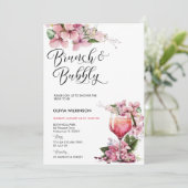 Brunch en bubbels | Roze Cocktail Kaart (Staand voorkant)
