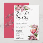 Brunch en bubbels | Roze Cocktail Kaart (Voorkant / Achterkant)