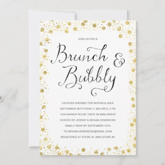 Brunch en bubbels | Stellen Douche Uitnodigen Kaart (Voorkant)