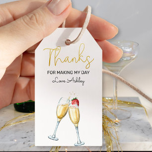 Brunch en bubbels Strawberry & Champagne Bedankt Cadeaulabel