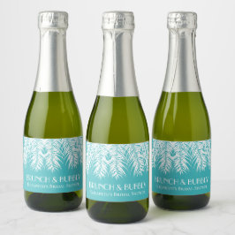 Brunch en bubbels Turquoise Mini Sparkling Wijnetiket