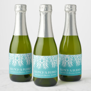 Brunch en bubbels Turquoise Mini Sparkling Wijnetiket