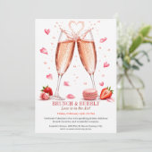Brunch en bubbels uitnodiging Champagne Brunch  (Staand voorkant)