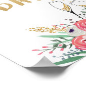 Brunch en Bubble Bar Floral Bridal Table Sign Poster (Hoek)