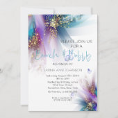 Brunch en Bubble Blauwgroen Paars Abstract Kaart (Voorkant)