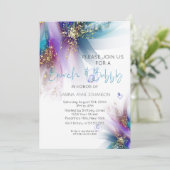 Brunch en Bubble Blauwgroen Paars Abstract Kaart (Staand voorkant)