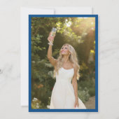 Brunch en Bubble Blue Vrijgezellenfeest Invite Kaart (Achterkant)