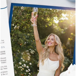 Brunch en Bubble Blue Vrijgezellenfeest Invite Kaart