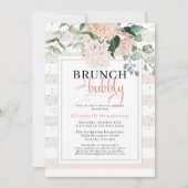 Brunch en Bubble Blush Pink Floral Vrijgezellenfee Kaart (Voorkant)