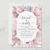 Brunch en Bubble Boho Paars Vrijgezellenfeest Kaart (Voorkant)