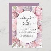 Brunch en Bubble Boho Paars Vrijgezellenfeest Kaart (Voorkant / Achterkant)