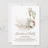 Brunch en Bubble Boho Pampas Grass Vrijgezellenfee Kaart (Voorkant)