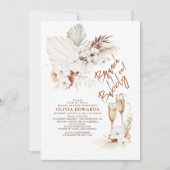 Brunch en Bubble Boho Pampas Grass Vrijgezellenfee Kaart (Voorkant)