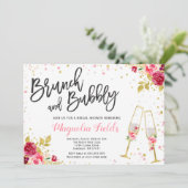 Brunch en Bubble Bridal Shower Invitation Floral Kaart (Staand voorkant)