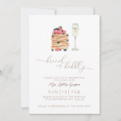 Brunch en Bubble Bridal Shower Invitation Kaart (Voorkant)