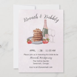 Brunch en Bubble Bridal Shower Invitation Kaart