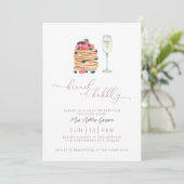 Brunch en Bubble Bridal Shower Invitation Kaart (Staand voorkant)
