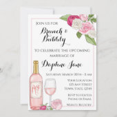 Brunch en Bubble Bridal Shower Invitation Kaart (Voorkant)