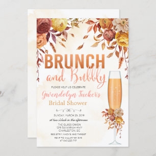 Brunch en Bubble Bridal Shower Invitation Kaart