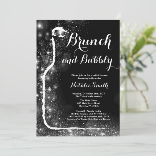 Brunch en Bubble Bridal Shower Invitation Kaart (Staand voorkant)