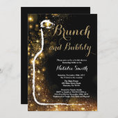 Brunch en Bubble Bridal Shower Invitation Kaart (Voorkant / Achterkant)