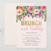 Brunch en Bubble Bridal Shower Invitation Kaart (Voorkant / Achterkant)