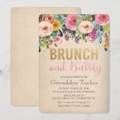 Brunch en Bubble Bridal Shower Invitation Kaart (Voorkant / Achterkant)