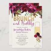 Brunch en Bubble Bridal Shower Invitation Kaart (Voorkant / Achterkant)