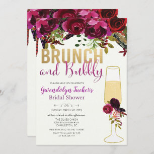 Brunch en Bubble Bridal Shower Invitation Kaart