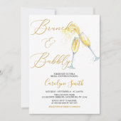 Brunch en Bubble Bridal Shower Invitation Kaart (Voorkant)